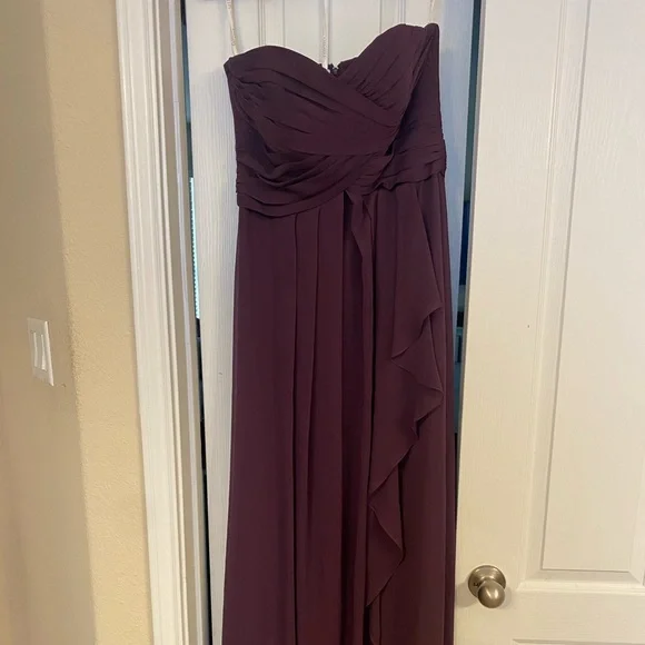 white christmas dresses NWT David's Bridal Cold Shoulder Flutter Sleeve Chiffon Long Bridesmai –  Sonderleigh